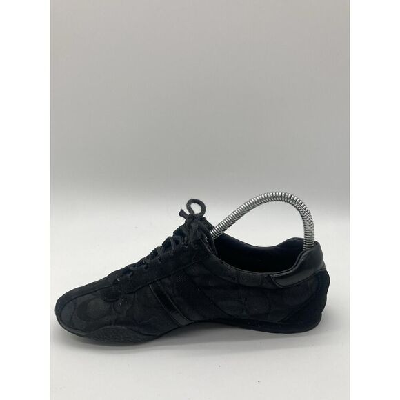 Womens Size 7 Coach Katelyn Signature Shoes Lace Up Black Q170 Athletic Sneakers - Picture 5 of 10